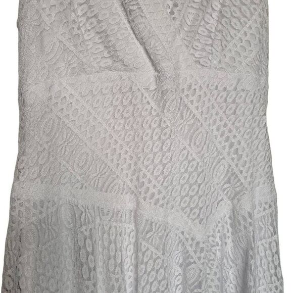 Rabbit Designs White Lace Asymmetrical Sleeveless Dress Size 18 - Picture 4 of 10